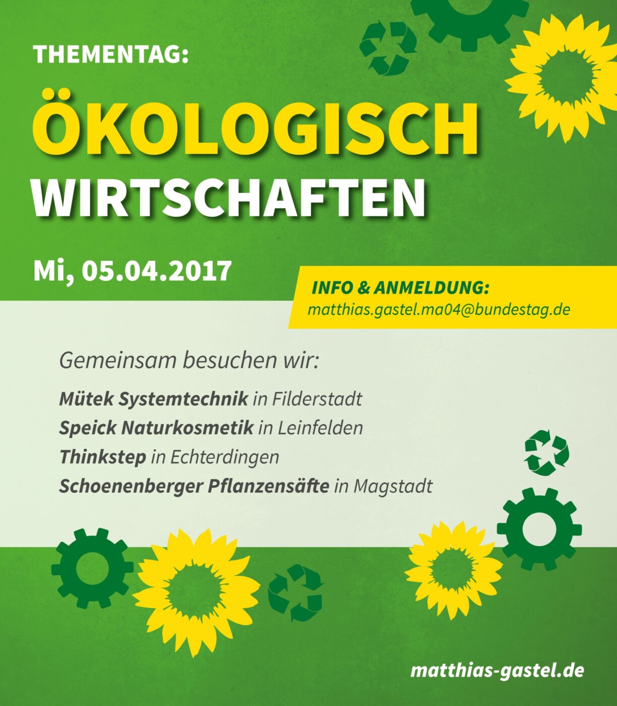 Einladung zum Thementag “Ökologisch Wirtschaften”
