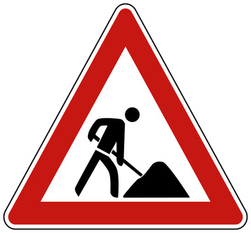 Schild Baustelle