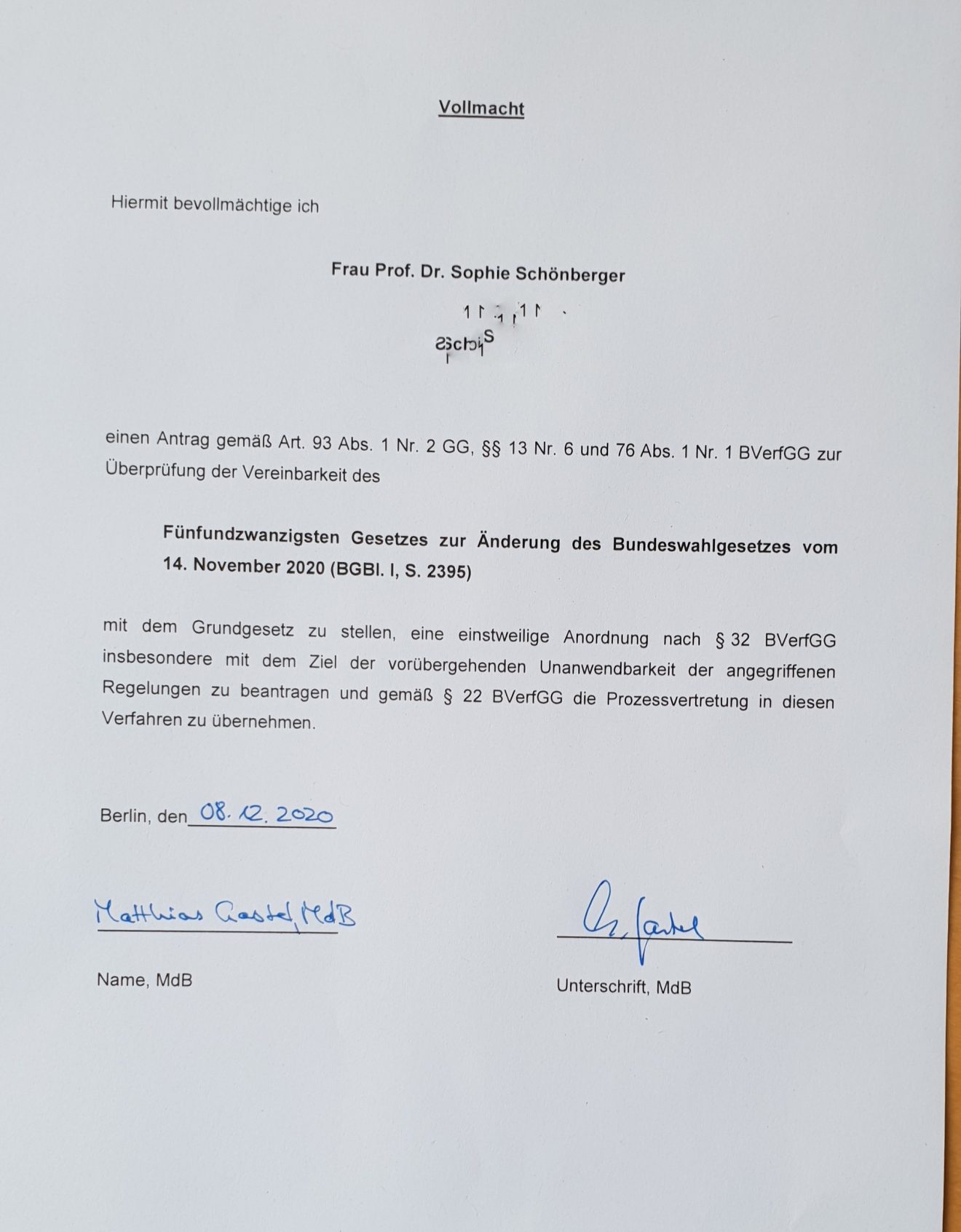 Foto Formular Wahlrecht