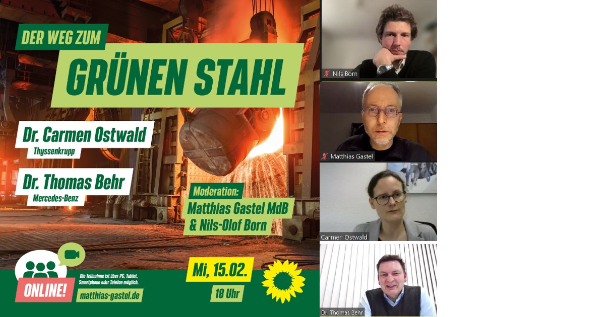 Sharepic grüner Stahl FB-Format