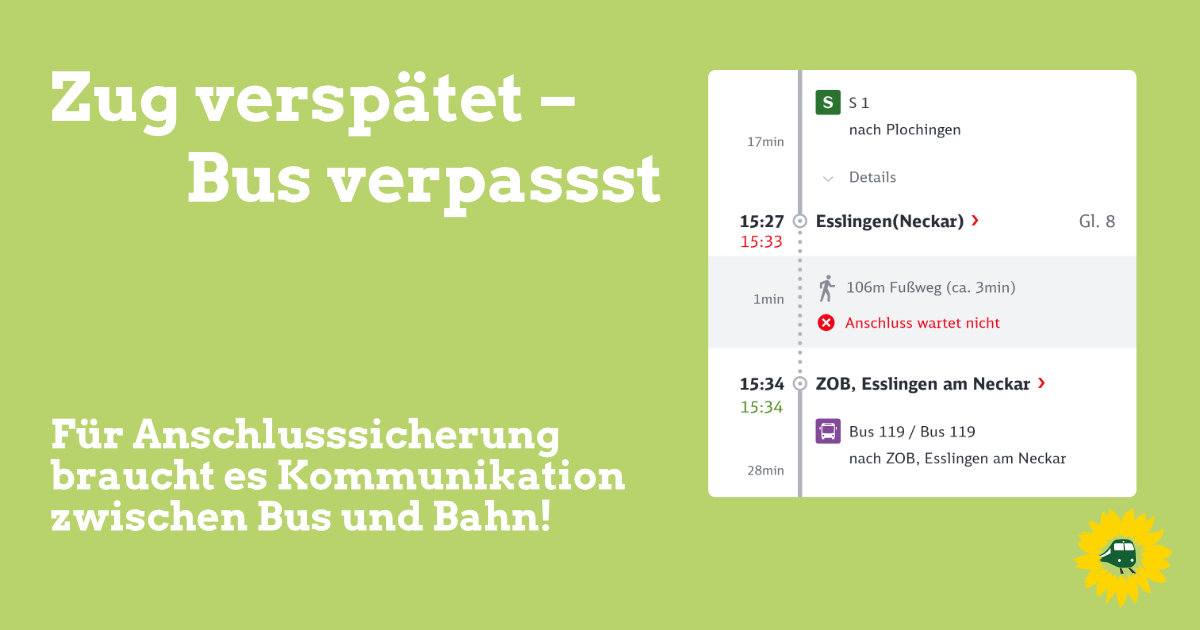 Verspätete Züge – Verpasste Busanschlüsse?