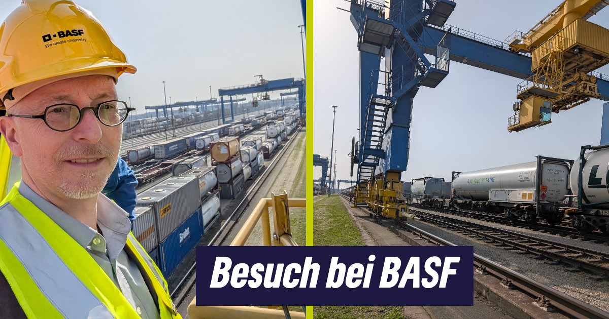 Im Terminal für den kombinierten Verkehr bei BASF