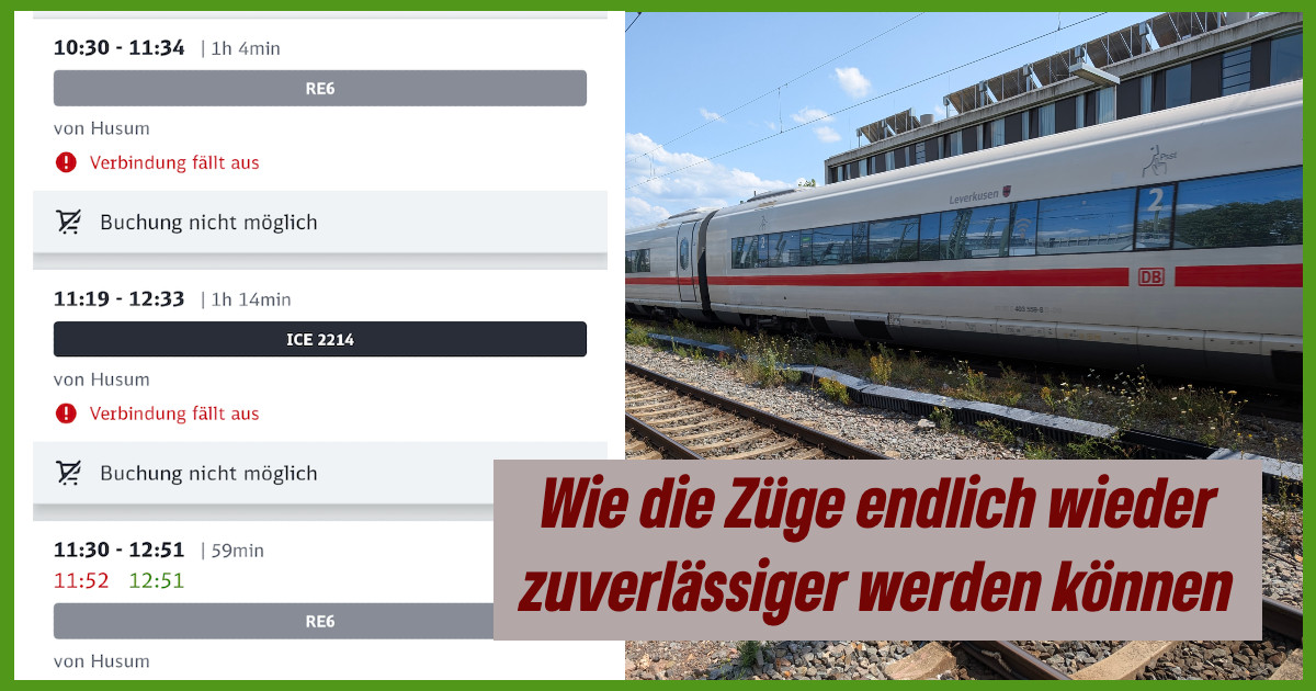 Handeln für pünktlichere Züge!